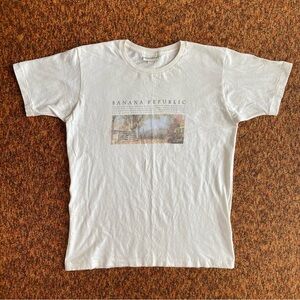 90s BANANA REPUBLIC Nature Scenic Farm Graphic Tee